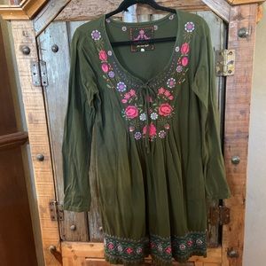 Johnny Was JWLA  Cotton Embroidered Dress